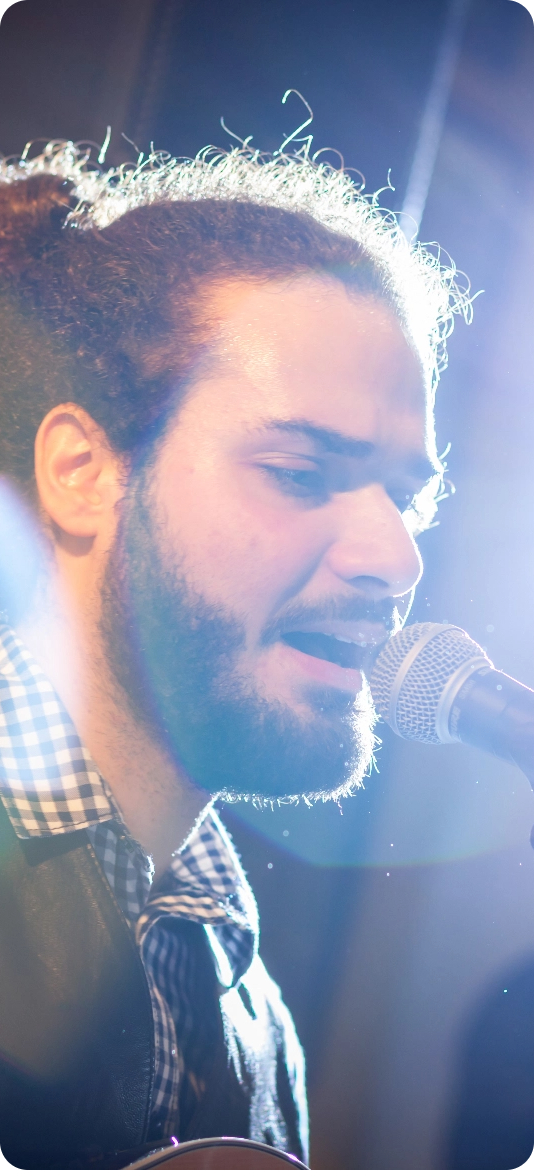 Man performing in a concert